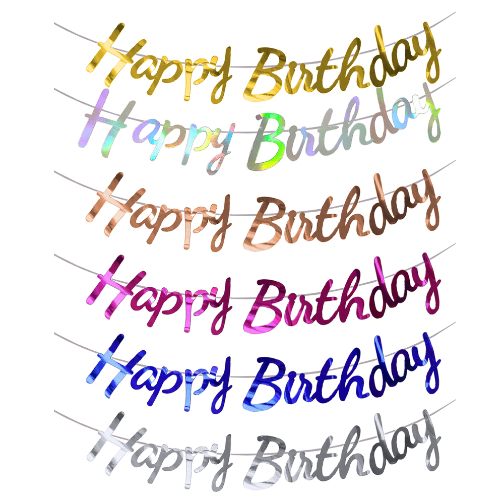 Party Banner Gold - Banner de feliz cumpleaños, banderas colgantes