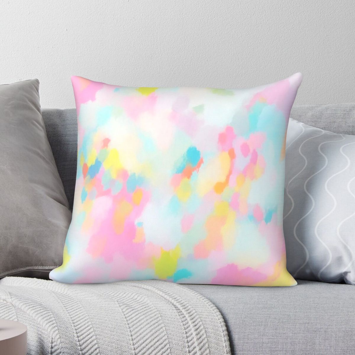 Cotton Candy Cone - Funda de almohada cuadrada Cotton Candy