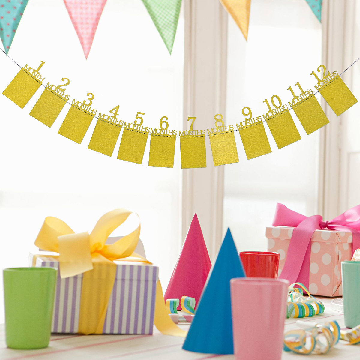 Party Banner Gold - Banner de Pared para Fotos de