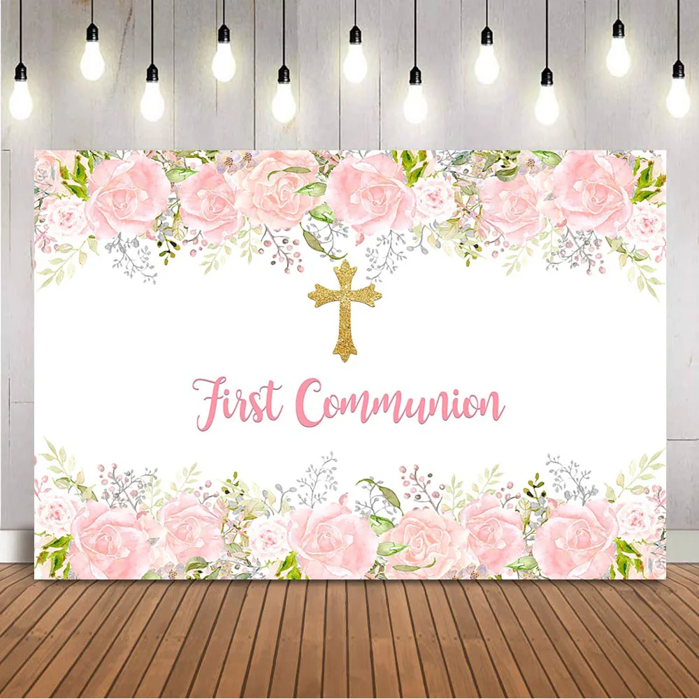 Dessert Table Backdrop - Fondo de primera comunión para cumpleaños,