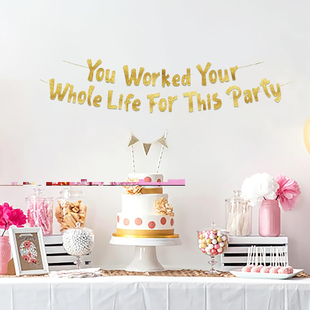 Party Banner Gold - Decoraciones para Fiesta de Jubilación: Lámina
