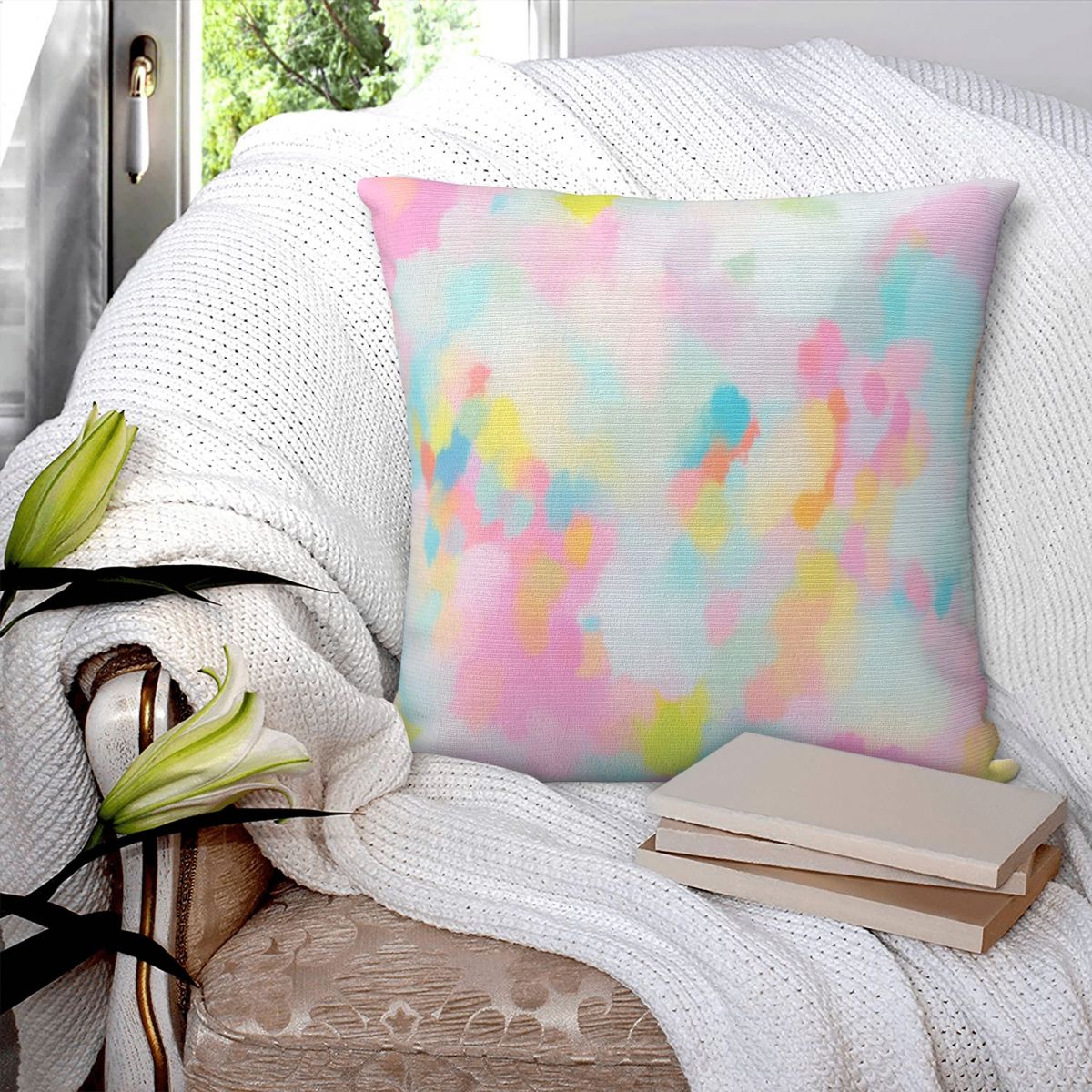 Funda de almohada cuadrada Cot - Cotton Candy Cone reseña y precio