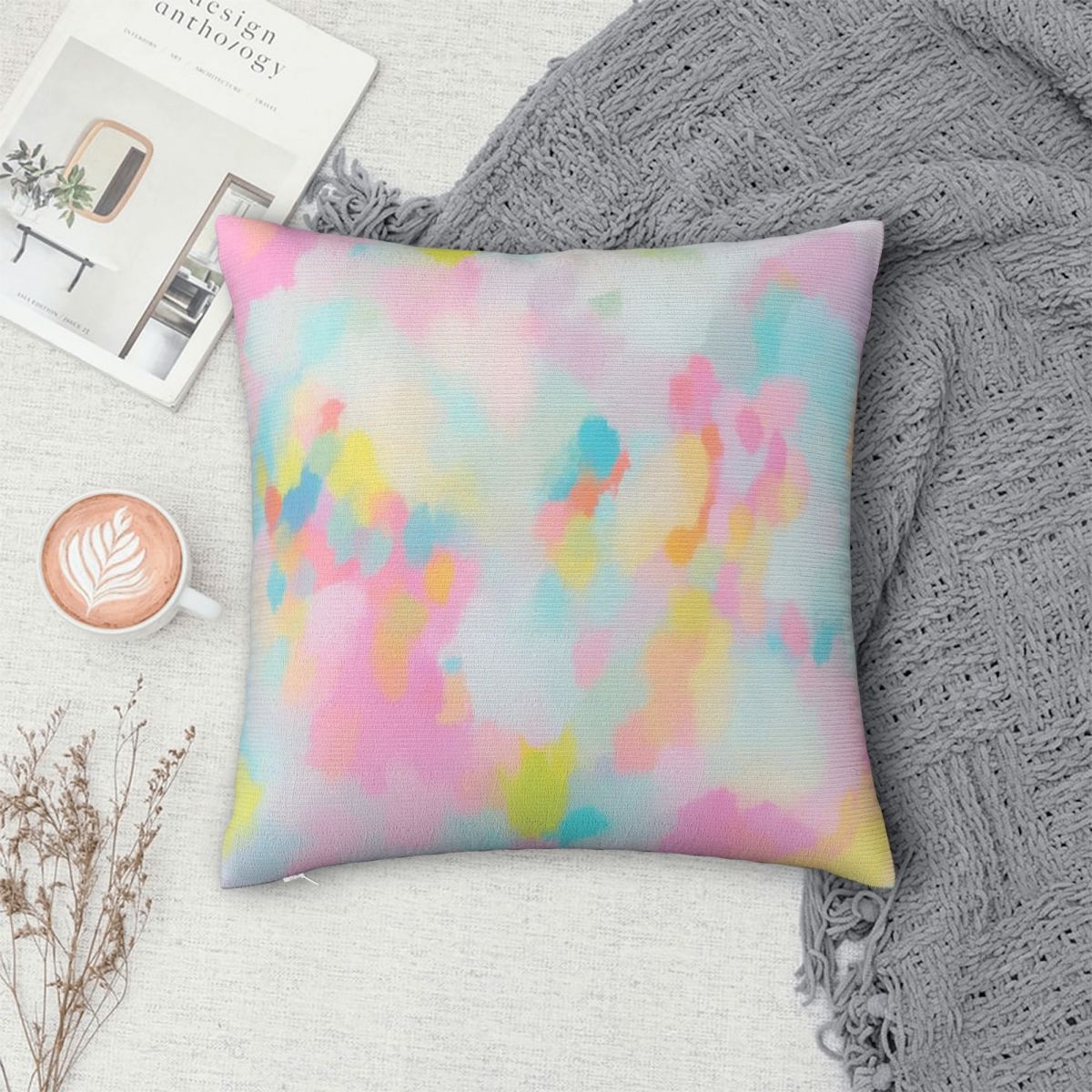Funda de almohada cuadrada Cot - Cotton Candy Cone reseña y precio
