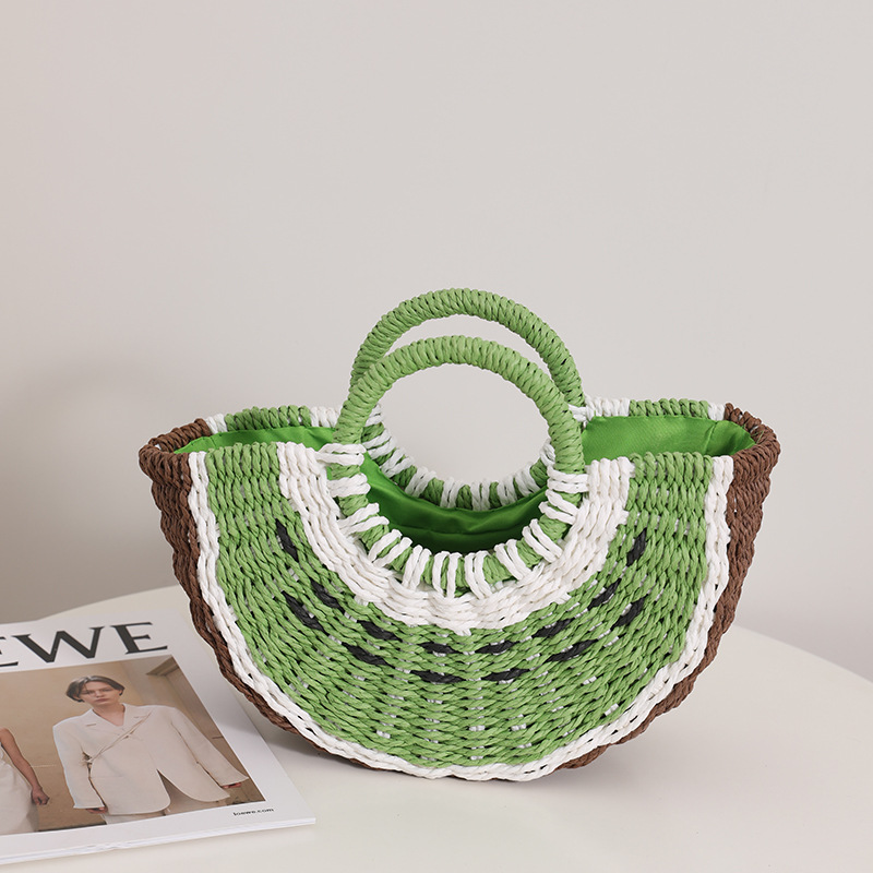 Lindo bolso de paja de sandía, - Paper Straw Color reseña y precio